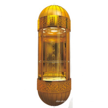 Luxurious Golden Titanium acrylic light glass Capsule passenger elevator  cabin lift